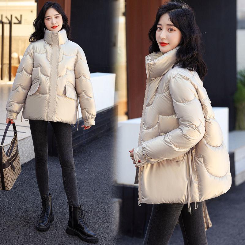 New Winter Jacket Parkas Women Glossy Down Cotton Jacket Hooded Parka Warm Female Cotton Padded Jacket Casual Outwear