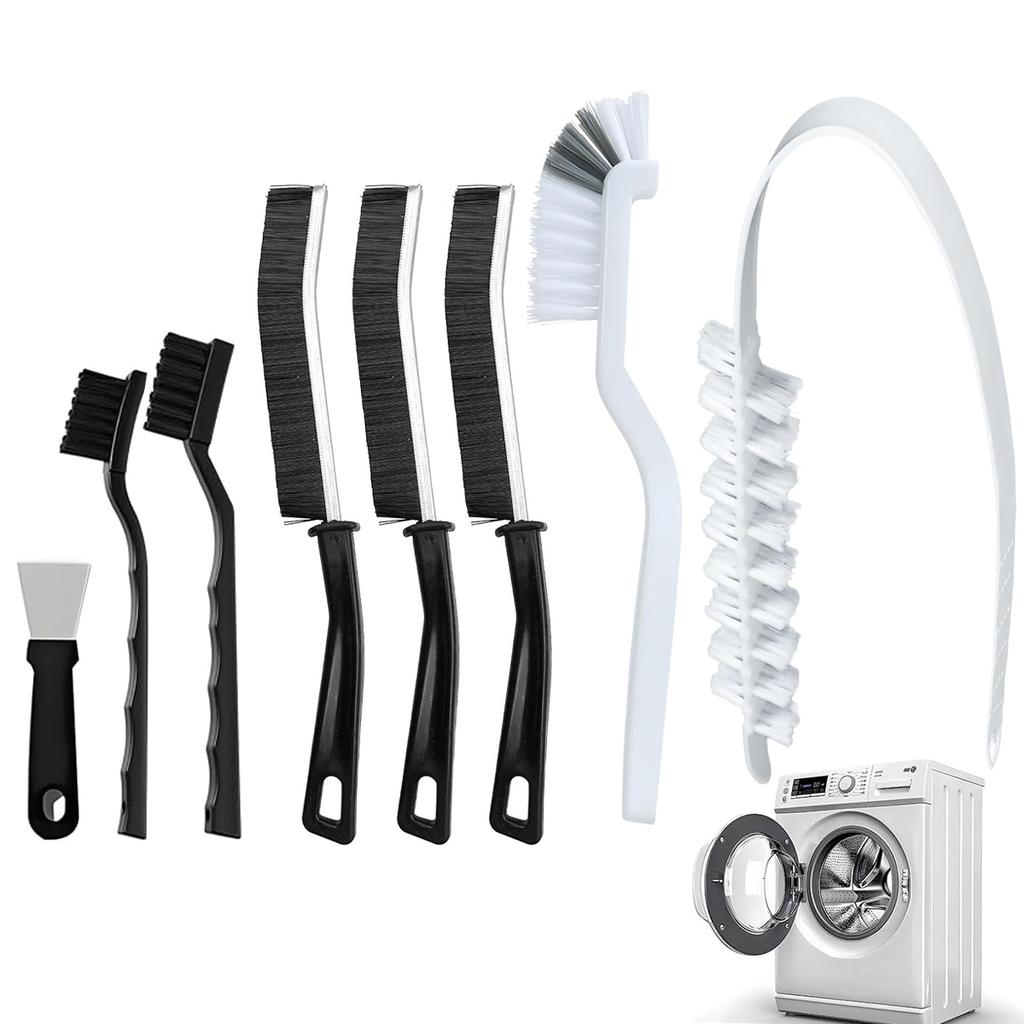 Washing Machine Cleaning Brush,Dryer Vent Cleaner Kit,Crevice Brush for Bathroom, Shower Kitchen - Scrub Brushes with Handle