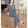 Set de ținută de primăvară pentru mamă, Top elegant pentru tineri, Set de vară din două piese pentru femei de vârstă mijlocie și în vârstă