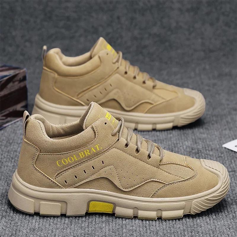 Men Sneakers  Autumn New Workwear Shoes Anti Slip Lightweight Odor Proof Wear-resistant Lace Up Comfort Cotton Shoes Outdoor