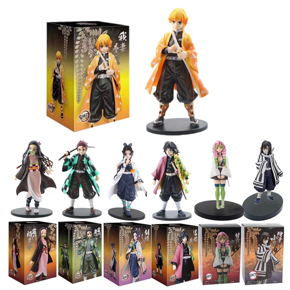 Anime Demon Slayer Kimetsu no Yaiba Figurka 15cm Nezuko Tanjirou Mitsuri Shinobu Zenitsu Kyoujurou Model Figurki Akcji Zabawka Prezenty
