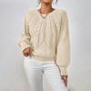 Women's Oversized Knit Sweater Cable Stitch Pullover Long Sleeve Casual Tops White Black Beige Brown Green