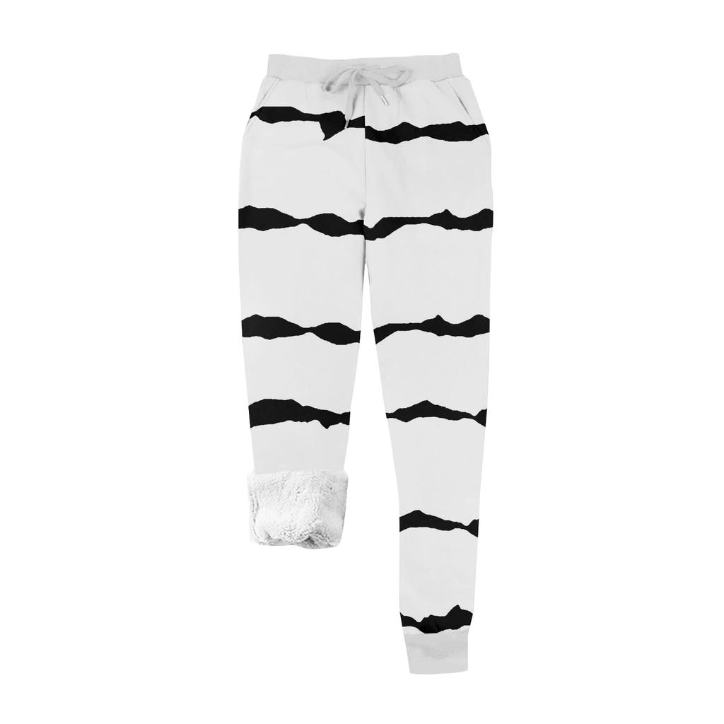 Women's Casual Fashion Home Christmas Print Plush Sweatpants