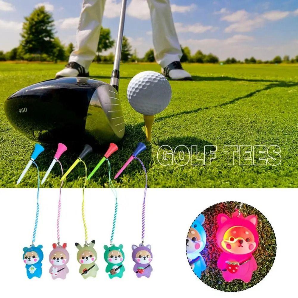 8.3cm Golf Rubber Tees Flashing Light Golf Novelty Shape Tees Golf Tee  Golf Enthusiasts