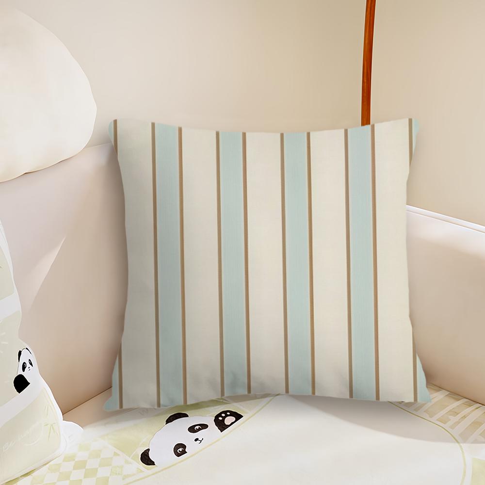 Fashion Stripes Design Art Cushion Cover Pillow Case Plush Fabric Soft Double Sided Print Sofa Cushion Cover Throw Pillow Covers
