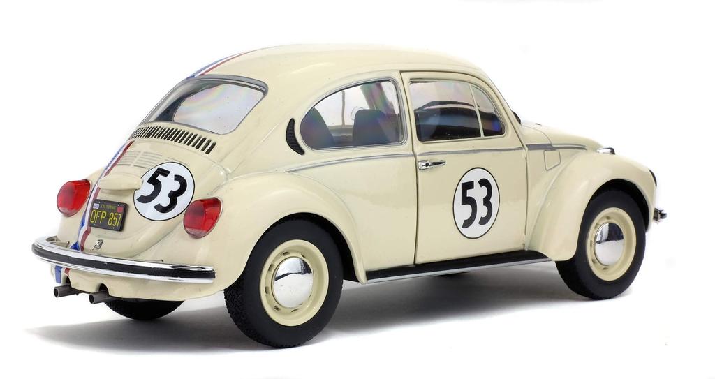 SOLID O Beetle Volkswagen Diecast Car S1800505 Beetle Harvey White 1/18