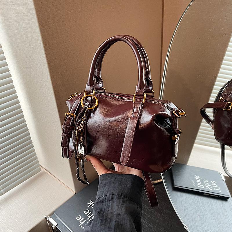 

Ретро женские сумки Новая высококачественная текстура Универсальные нишевые сумки-мессенджеры Повседневные портативные сумки-подушки бордовый