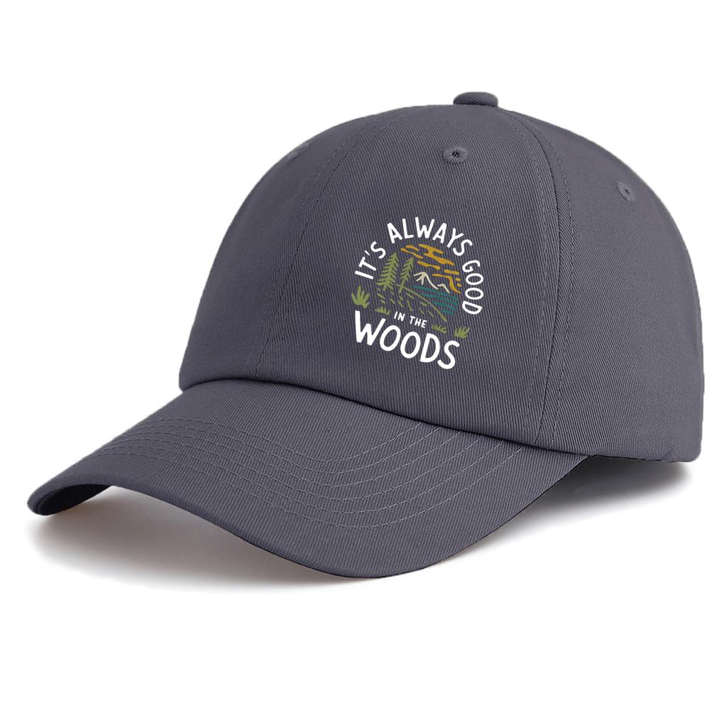 1pc GOOD IN THE WOOD Print Baseball Cap for Adults,Minimalist Retro Style Casual Soft Adjustable Dad Hat,Perfect As Gift