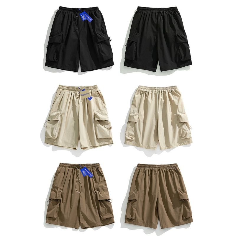 Wassup Heods Trendy Drawstring Cargo Shorts for Men and Women, New Summer Style with Pockets, Casual Wide-Leg Pants