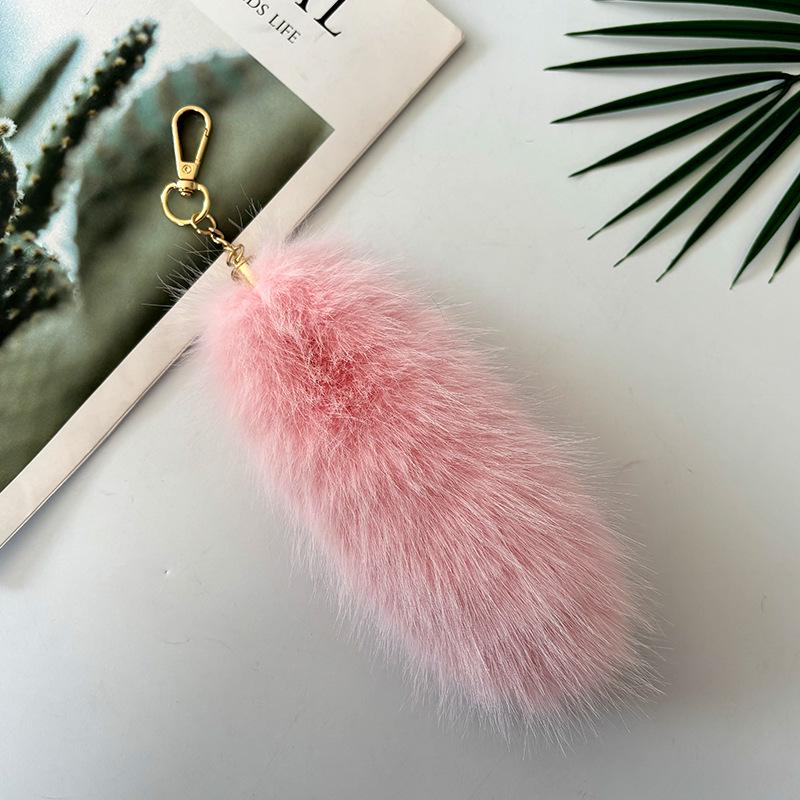 Portachiavi Ciondolo Coda di Pelliccia di Volpe Sintetica - Accessorio per Borsa in Peluche