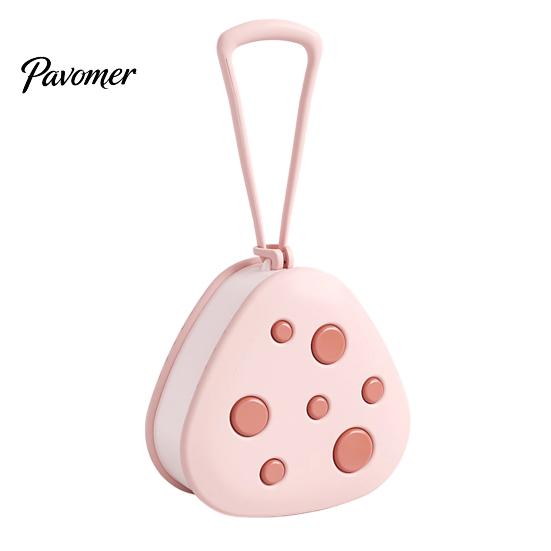 Small Jewelry Organizer Powder Puff Storage Box with Mirror And Handle, Dustproof Portable Case Makeup Sponge Container, Compact for Outdoor