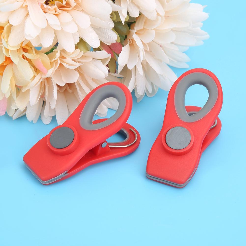 2 Stück Mini Tragbare Lebensmittelversiegelung Magnetische Clips Snack Lebensmittelaufbewahrungsbeutel Clips Küchenzubehör Rot