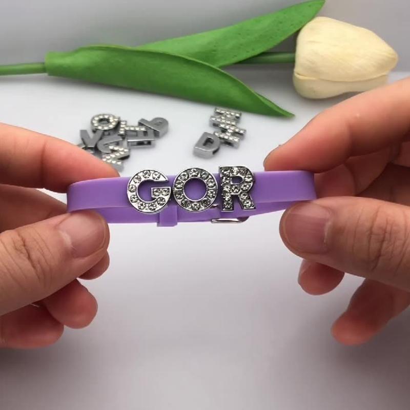 26Pcs Alphabet Pendant Necklace Alphabet Patch Diy Decorations Zinc Alloy Letters Bracelet Glitter Wristlet