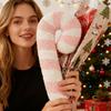Christmas Lollipop Plush Throw Pillow Candy Cane Shape Soft Cushion for Bedroom Sofa Living Room Home Decor Xmas Holiday Gift