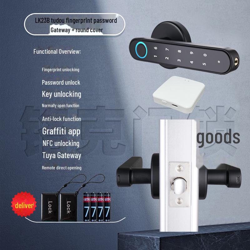 Tuya Smart Spherical Password Lock: Semi-Automatic Fingerprint Lock for Home or Office Doors.