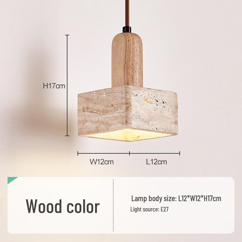 Yellow Travertine Wabi-Sabi Ceiling Light for Entryway or Balcony