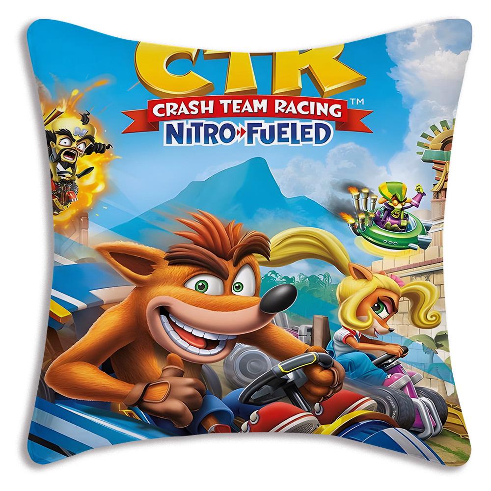 Cartoon Game Crashs Bandicoot Pillow Covers Cartoon Sofa Decorative Home Double-Sided Printing Short Plush Cute Cushion Cover