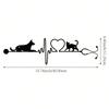 Veterinary Heartbeat Dog Cat Metal Wall Art Rustic Home Decor Outdoor Garden Gift