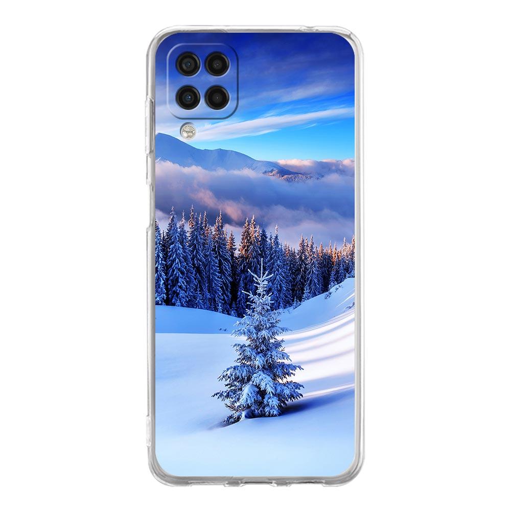 Clear Phone Case for Samsung Galaxy A13 A51 A71 A21S A12 A11 A31 A52 A41 A23 A53 A73 A32 5G A03S Cover Snowy Mountain Christmas