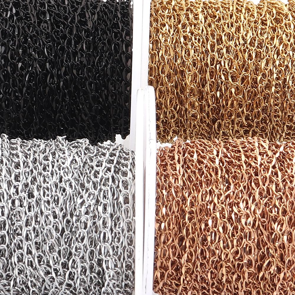 10Yards/Roll Stainless Steel Extension Chain Bulk Tail Chains For Jewelry Making DIY Bracelets Necklace Accessories Wholesale