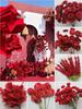 Wine Red Artificial Floral Bouquet - Chinese Wedding & Engagement Ceiling Decoration