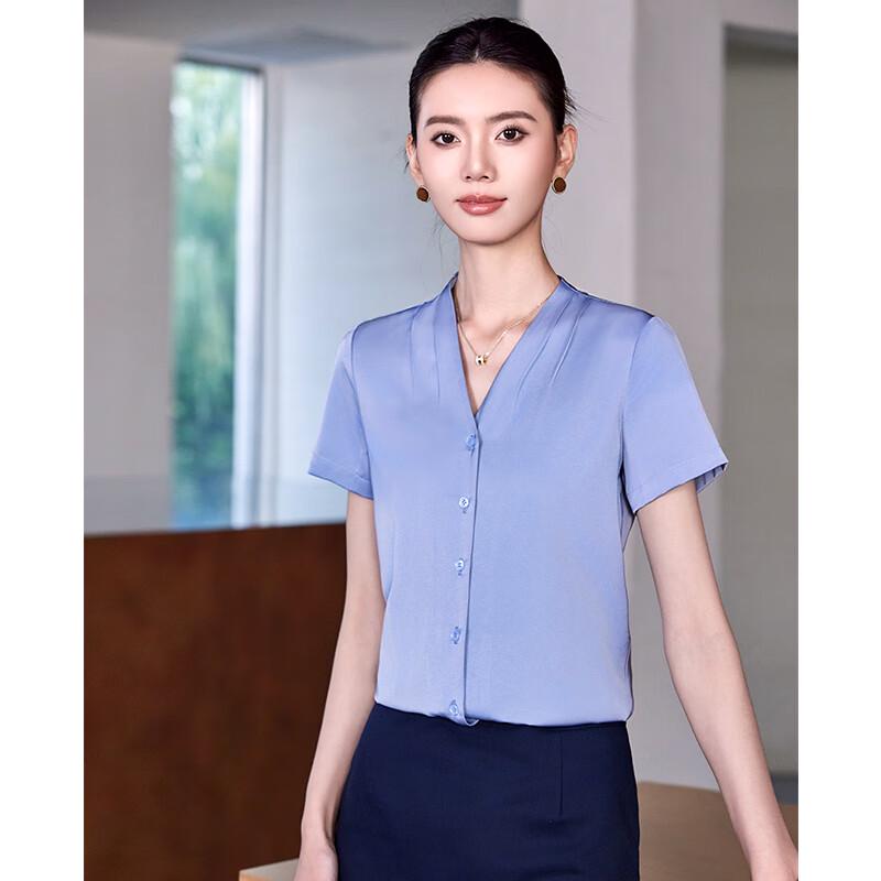 Women's V-Neck Chiffon Professional Shirt