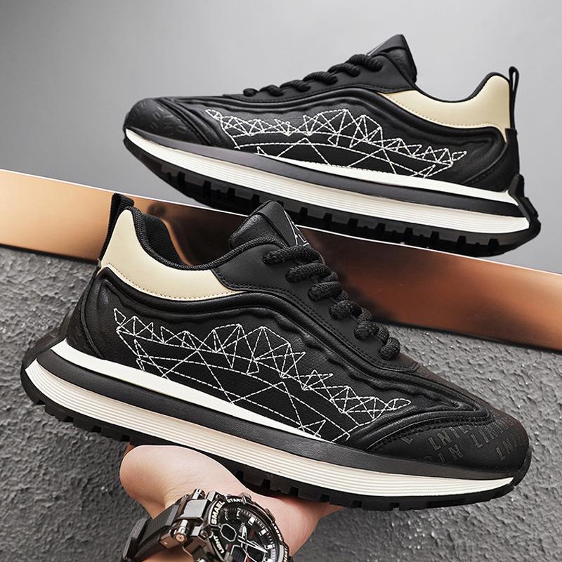 

Мужская повседневная обувь с дышащей и удобной толстой подошвой, противоскользящей толстой подошвой, спортивная обувь, мужская обувь для путешествий на открытом воздухе 44 чёрный