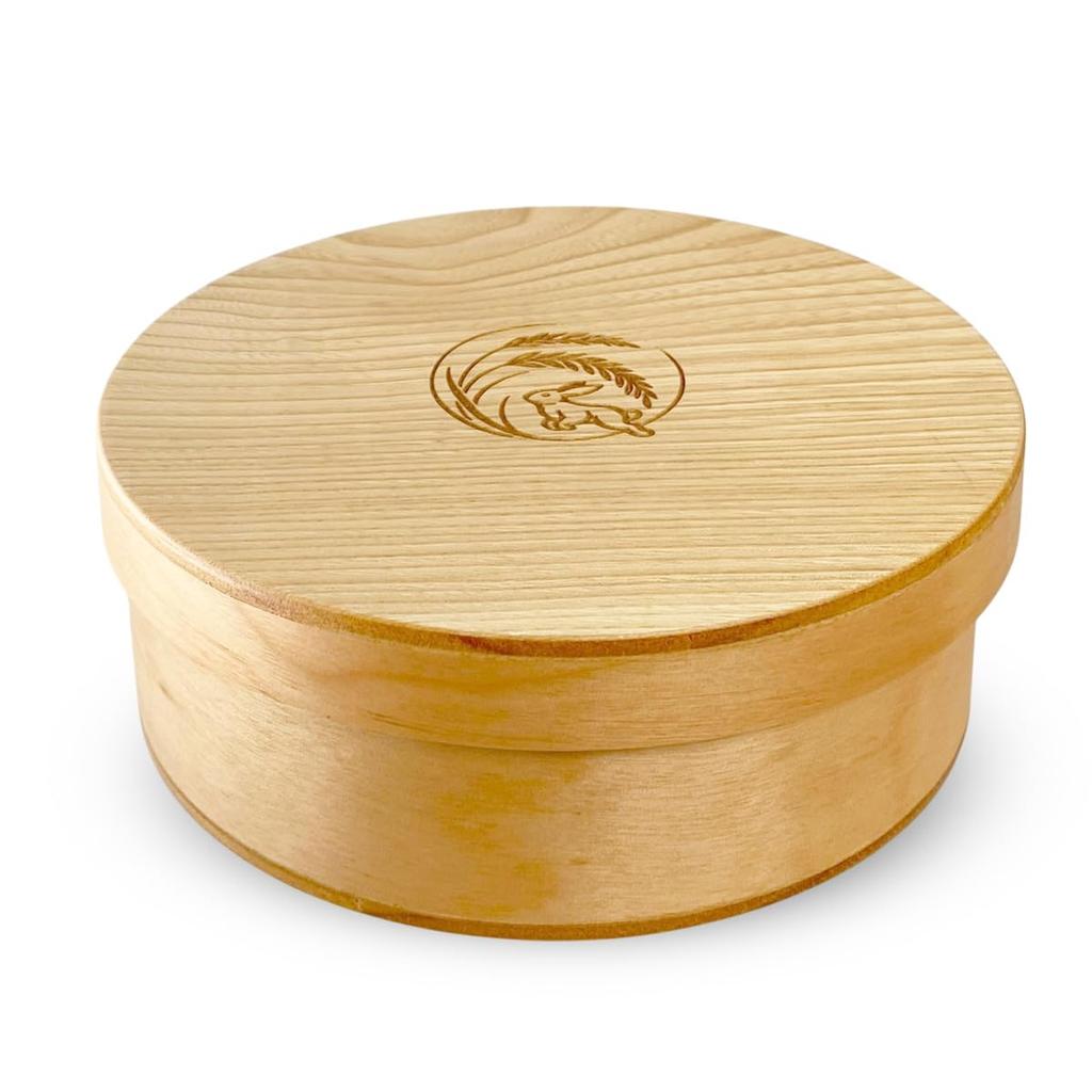 Natural Wood Handmade Rice Microwave and Dishwasher Made In Japan 700ml J-kitchens Container, Safe, (Moon Rabbit)