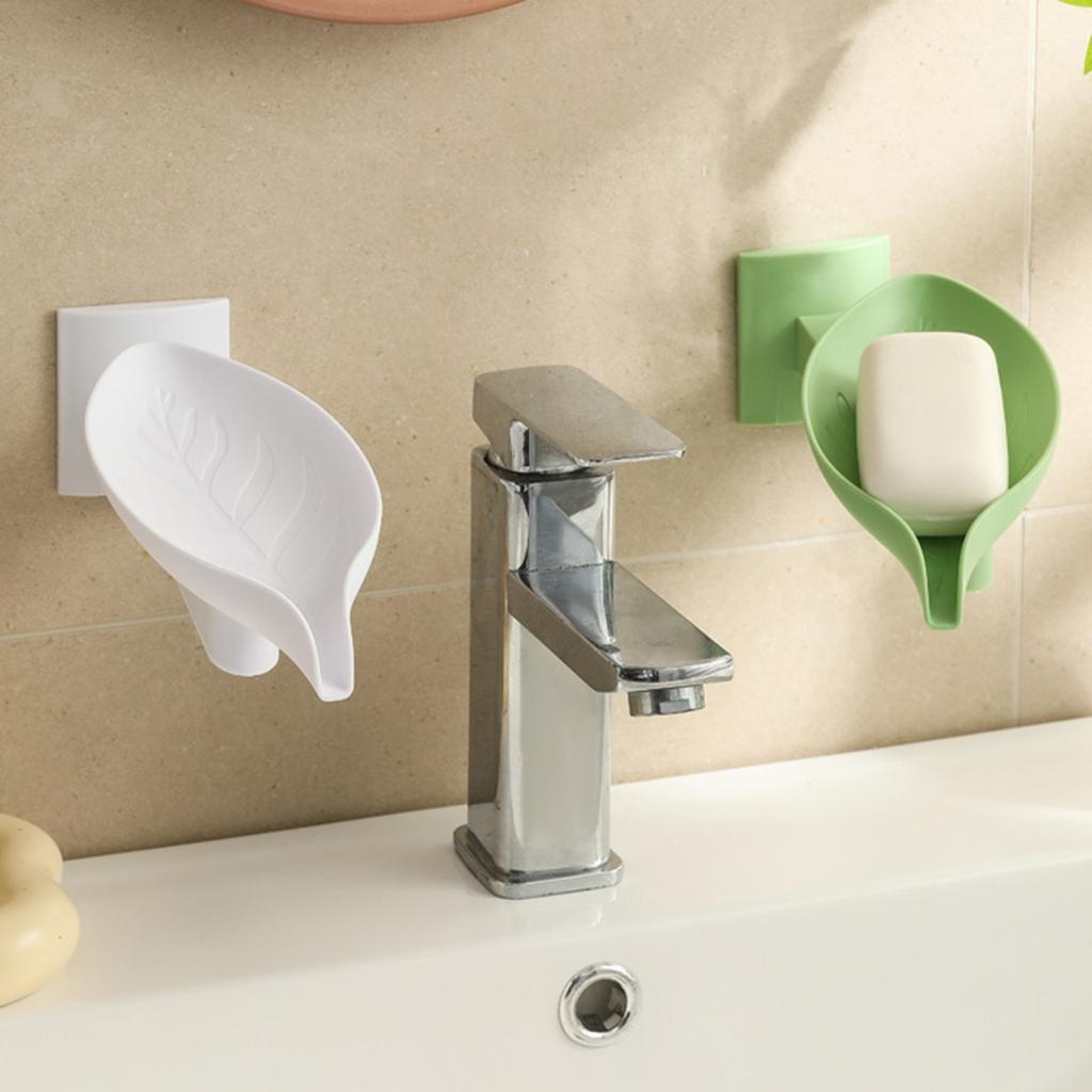Decorative Soap Storage Box Adhesive Installation Bathroom Essential Quick Drying Auto Draining Adjustable Soap Dish