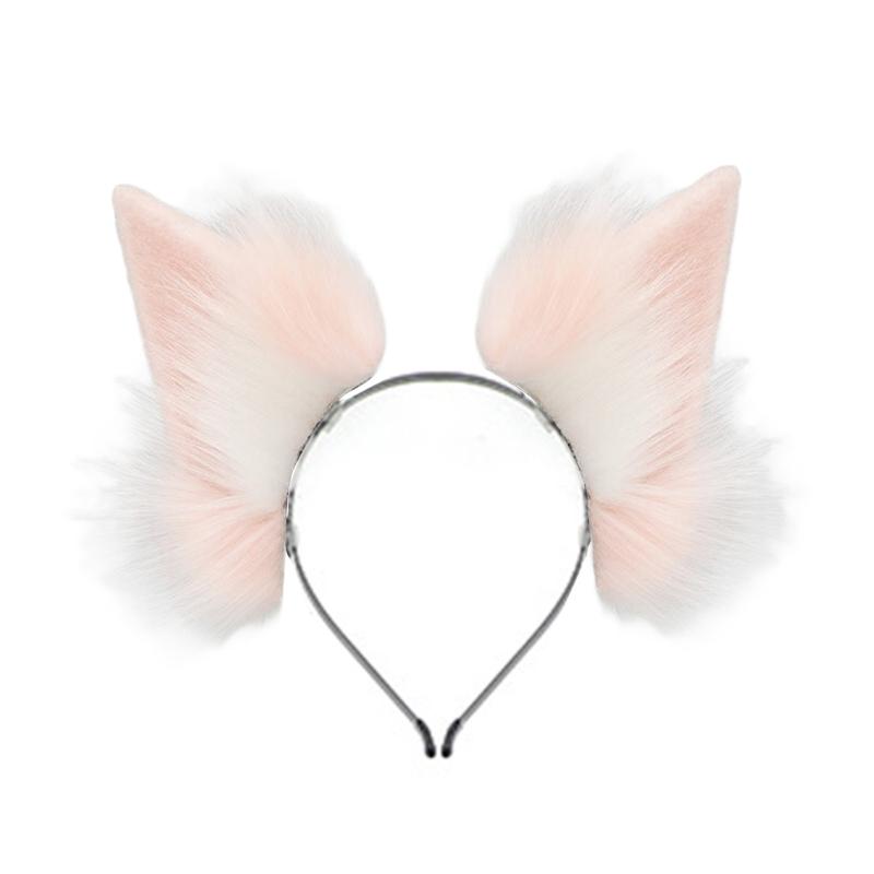 Wolf Foxes Tail Foxes Ears Headband Faux Furs Animal Tail Halloween Christmas Fancy Party Costume Gift for Women Men