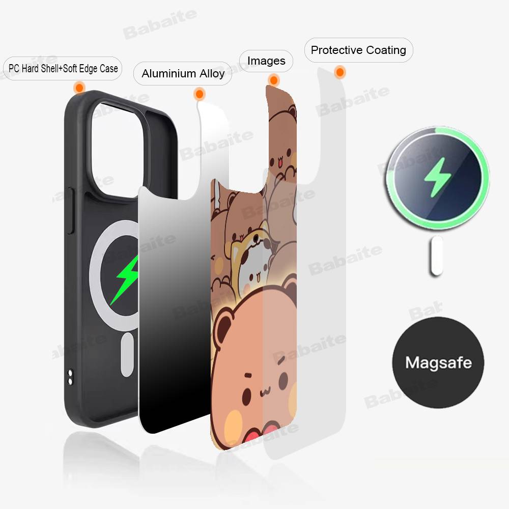 Cute BUBU DUDU Phone Case Magnetic Case For iPhone 17 16 15 14 13 12 11 For Magsafe Wireless Charge Cover
