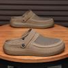 Holey Shoes 2025 Breathable Men's Mesh Slippers - Beach-Ready, Two-Way, Large Sizes 47-48.