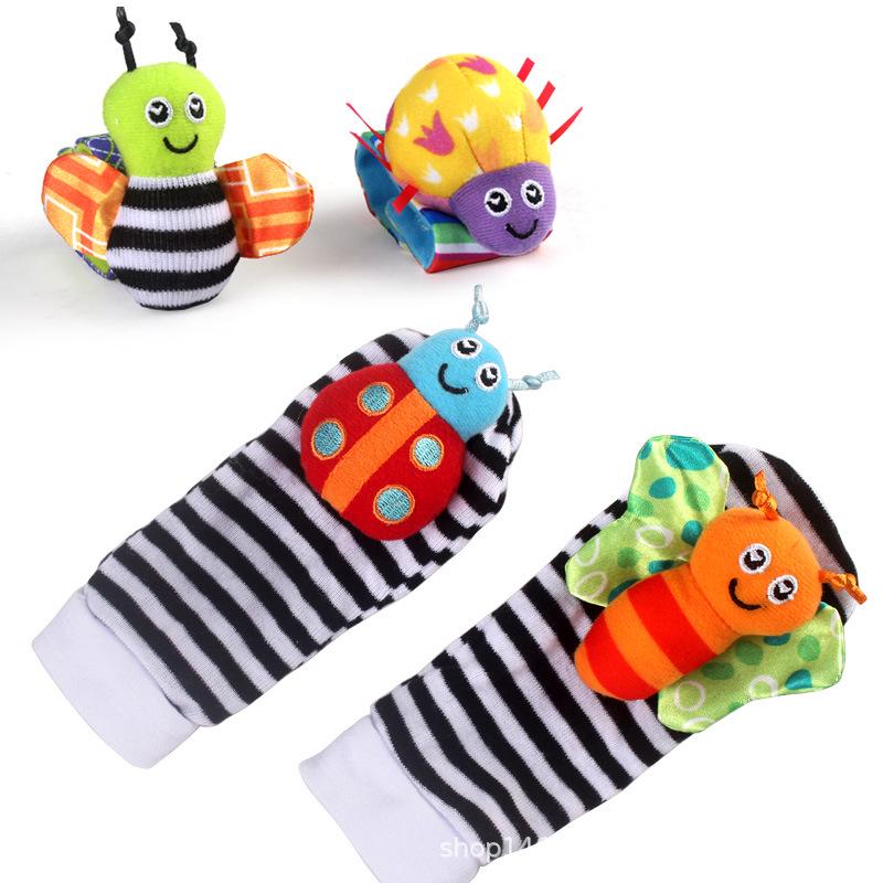 Baby Animal Rattle Wristband Socks