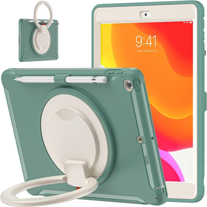 IPad 10.2 Case With Pencil Slot 360 Rotating Handheld Stand Shockproof TPUPC Cover 2019/2020 Models