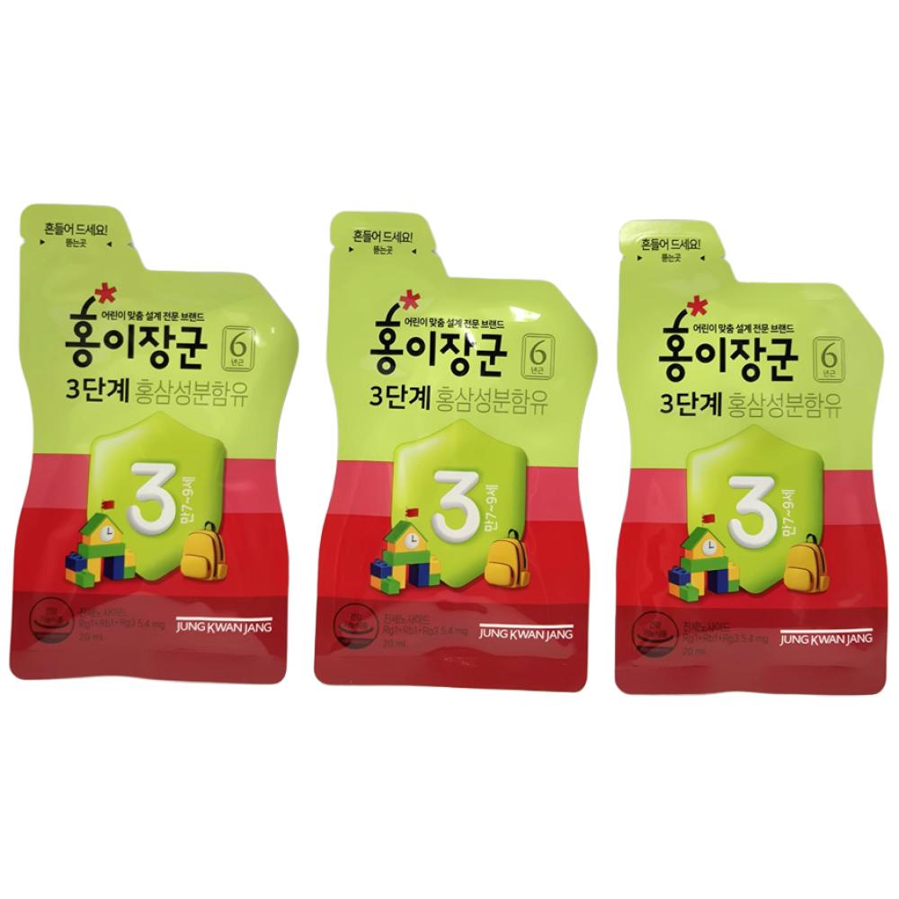 Cheong Kwan Jang Children's Red Ginseng Hongi Janggun Stage 3 Pouches 20ml 60 pcs