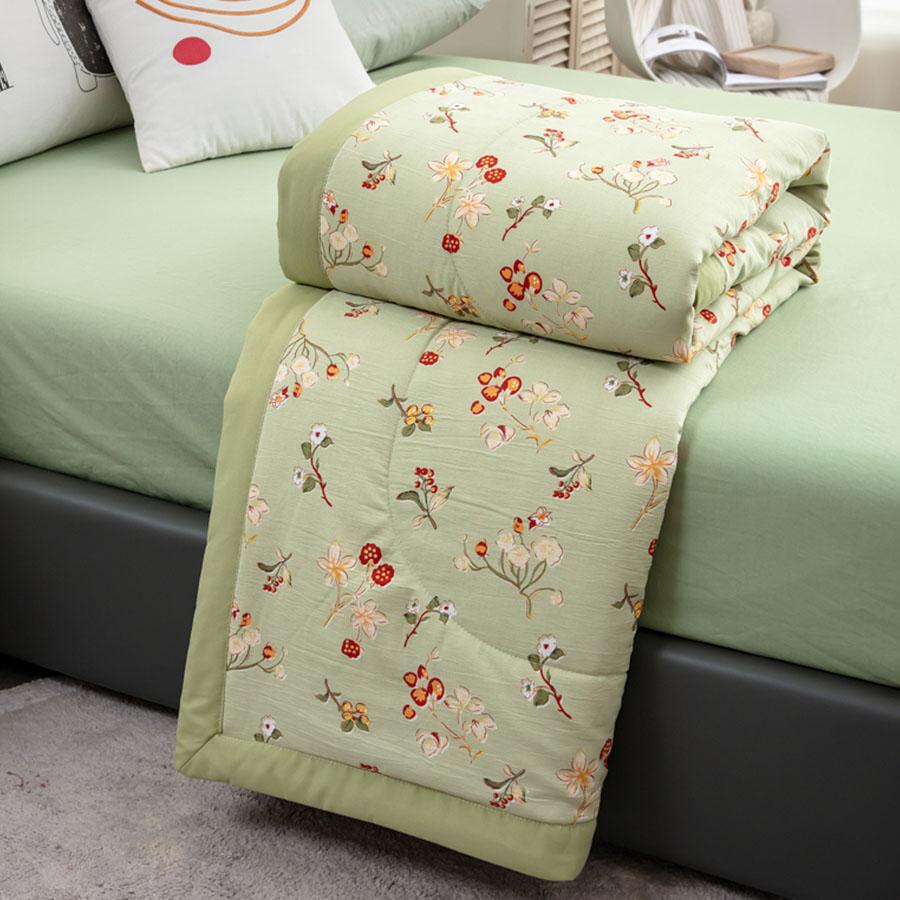 New Class A Cotton And Linen Double Layer Summer Quilt With Soybean Fiber Air Conditioning Quilt Printed Double Cooling Blanket