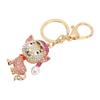 Cute Dog Keychain Bling Handbag Pendant Puppy Car Key Ring Decoration Bag Accessories Pink