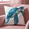 Sea Animal Turtle Coral Cushion Cover Multi-Scene Pillow Cover for Home & Car - Reversible, Soft & Durable for Daily Use