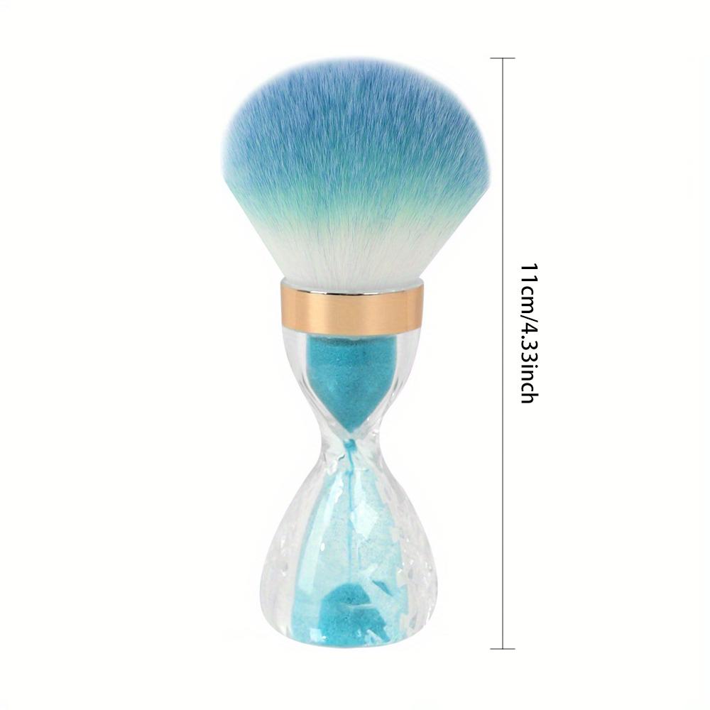 Pędzelek do pyłku do zdobienia paznokci z uchwytem w kształcie klepsydry do usuwania pudru Miękki pędzel do czyszczenia paznokci do manicure Akcesoria do paznokci żelowych Narzędzie