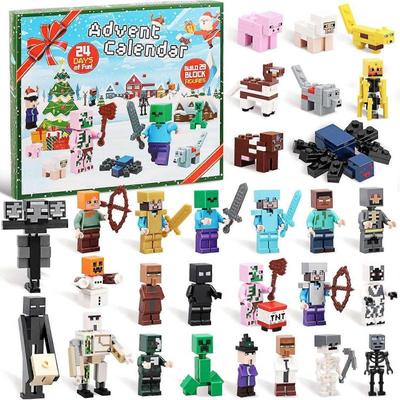 Adventskalender 2024 Minecraft, 24 Tage Spielfiguren Bausteine Countdown-Kalender, Überraschungsgeschenk für Jungen