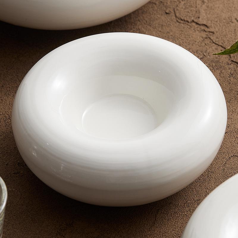 Artistic Cuisine White Tableware Heated Buffet Platter High-End El Restaurant Featured Cold Dishes  Plate Quality