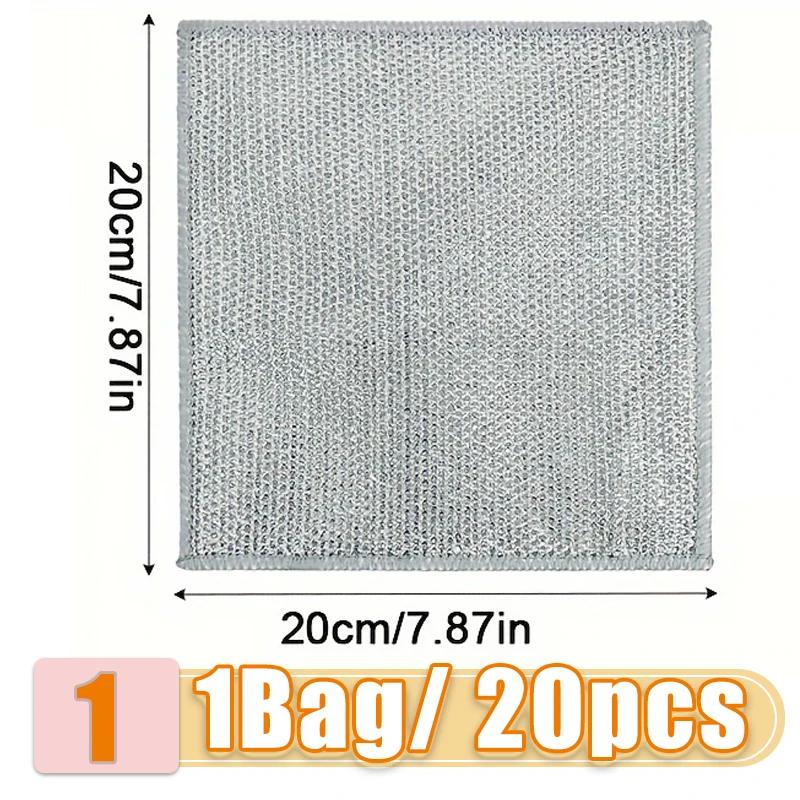 Thickened Cleaning Cloth Kitchen Magic Dishwashing Towel Metal Steel Wire Cleaning Rag Microwave Stove Clean Tool Dishing Cloth