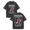 Vintage Gewaschene Shakira Grafik T-Shirts Unisex Damenbekleidung Mode Ästhetische T-Shirts Hohe Qualität Baumwolle Kurzarm T-Shirt
