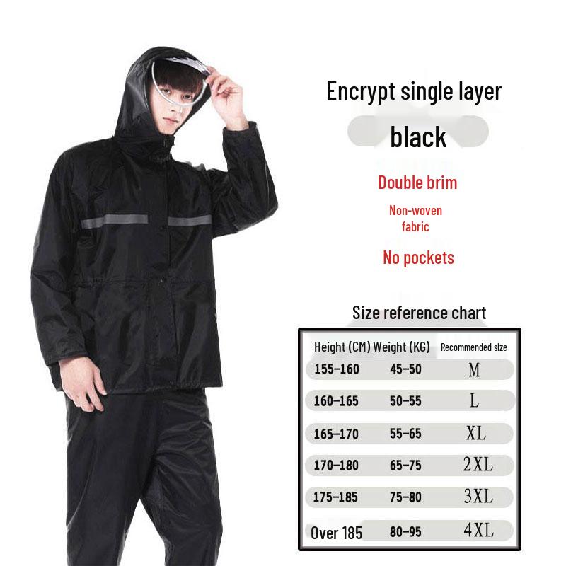 

Men s and Women s Reflective Waterproof Raincoat and Pants Set for Riding and Takeaway Medium