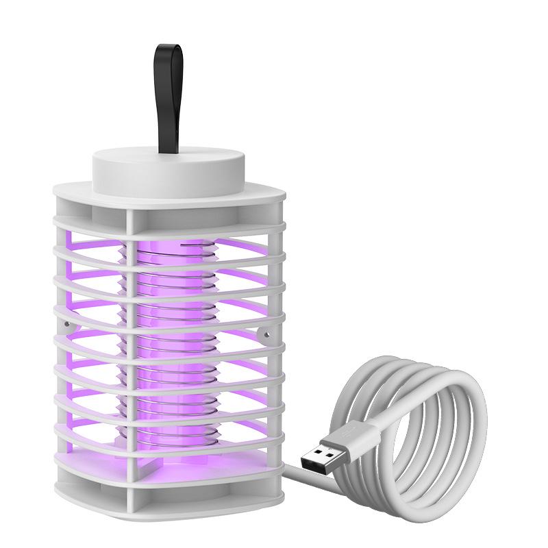 USB Rechargeable Outdoor Mosquito Killer Lamp - Purple Light Electric Shock Mosquito Trap for Camping