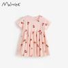 Malwee Girls' Summer Dress: New Round Neck Short Sleeve, Cute European and American Style for Little Girls