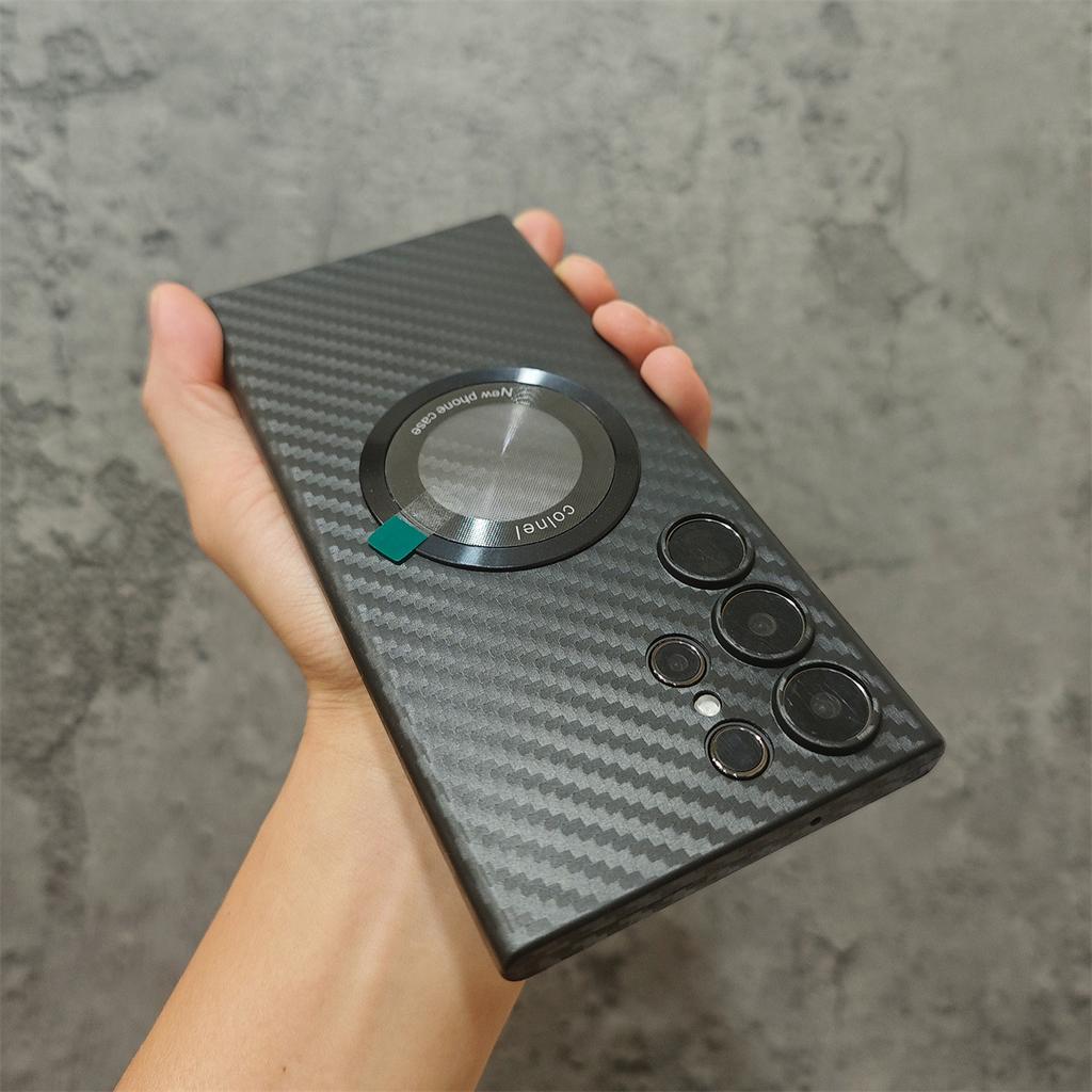 Pouzdro na mobilní telefon Samsung Galaxy S25 Ultra Kevlar Carbon Chisel Dimension S24u Magnetické Ultra tenký PP materiál