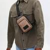 Coach Men's Signature Canvas Sling Pack Crossbody Bag Leather Trim Chest Bag For Daily Commuting Travel CV763-QBNRX