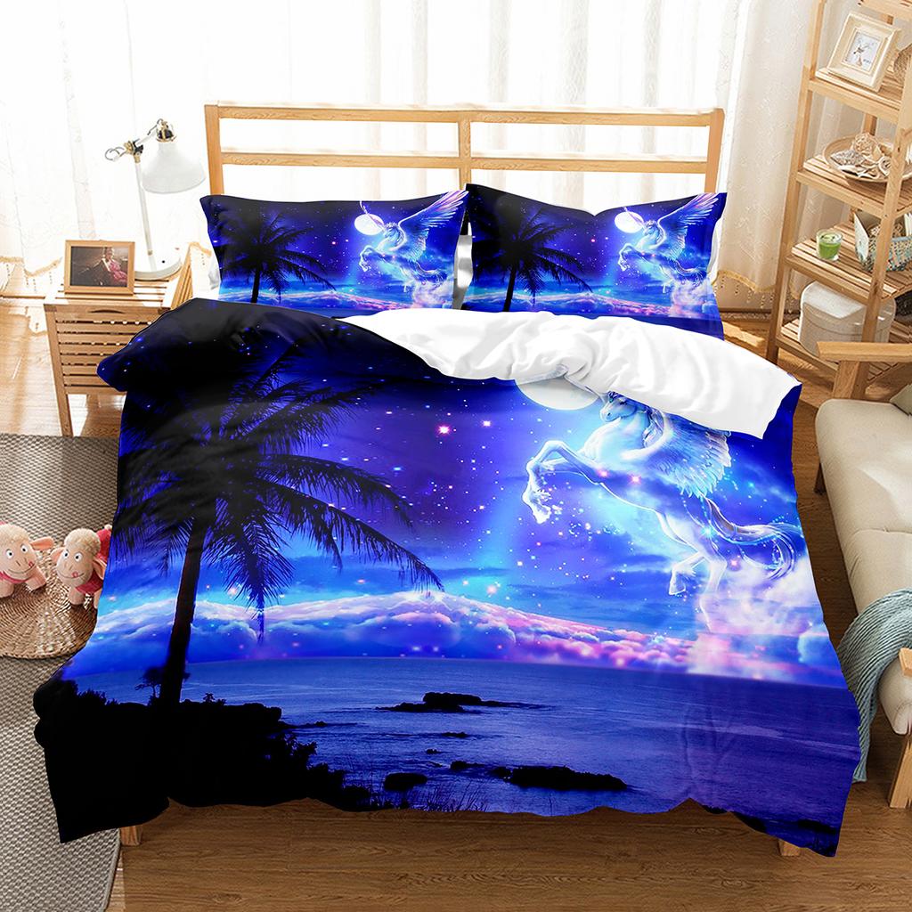 Luxury 3D Bedding Set Europe Queen King Double Twin Duvet Cover Set Comfortable Quilt Cover Bed Set Animal Horse Wild Animals