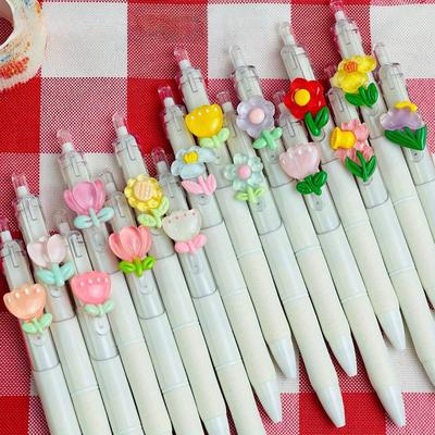 1 Stück Niedliche Blumen Gelstifte Schnelltrocknend ST Studienstifte für Schüler Kawaii Stifte Hohe Qualität Prüfungs Schreibwaren Floraler Stil ST Spitze Neutraler Stift, Limite